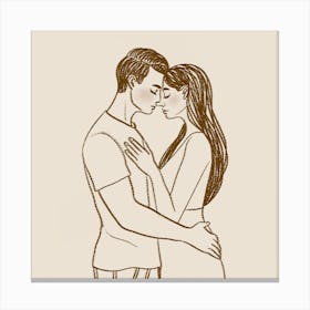 Couple Hugging 10 Canvas Print