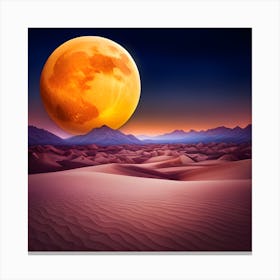 Full Moon In The Desert Canvas Print