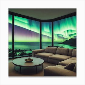 Aurora Borealis in the living room Canvas Print