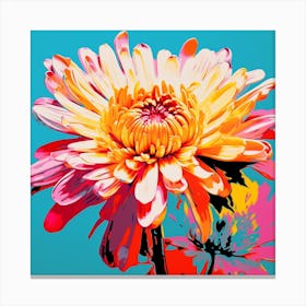 Andy Warhol Style Pop Art Flowers Chrysanthemum 1 Square Canvas Print