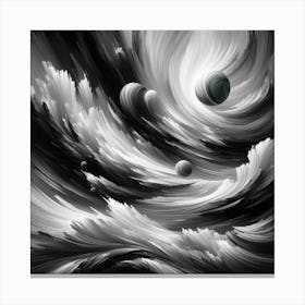 Black And White Abstract Painting 5 Canvas Print