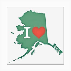 I Love Alaska Canvas Print