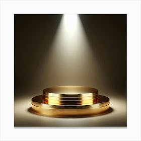 Golden Podium With Spotlight 1 Canvas Print