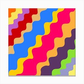 Slanting Retro Wavy Gradient Pattern Canvas Print