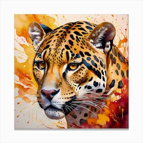 Jaguar Realistic Painting Canvas Print