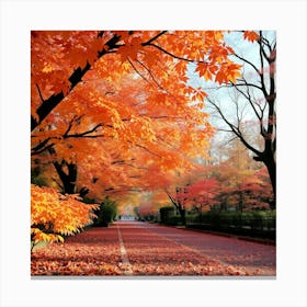 Autumn Leaves In The Park Canvas Print