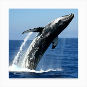 Humpback Whale Jumping Canvas Print