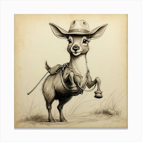 Cowboy Goat Canvas Print