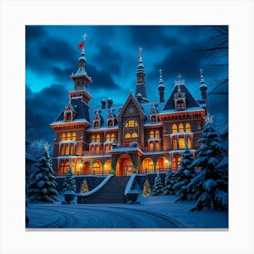 Christmas At The Castle Canvas Print