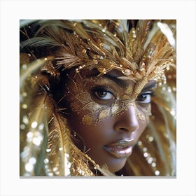 Carnival Woman With Feathers Canvas Print