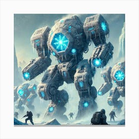 Frostguard Colossi Walking Fortresses Canvas Print