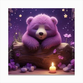 Purple Teddy Bear Canvas Print