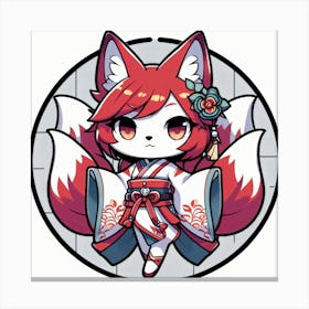 Kitsune Joy 7 Canvas Print