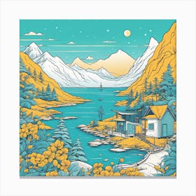 Cabin In The Mountains Canvas Print