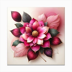 Pink Flower Painting 4 Canvas Print