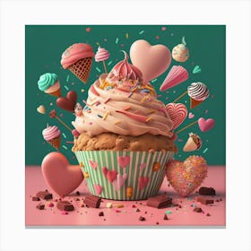 Cupcakes And Ice Cream Canvas Print