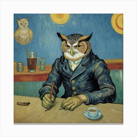 Owl At The Bar and Chill Canvas Print