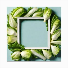 Frame Created From Endive On Edges And Nothing In Middle (2) Canvas Print