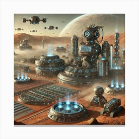 An Advanced Terraforming Technology Scene For The Martian Dominion Canvas Print