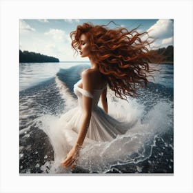 Beautiful Woman In Water 1 Canvas Print