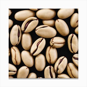 Coffee Beans On A Black Background 1 Canvas Print