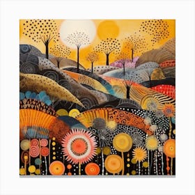 Landscape and Sunrise Canvas Print