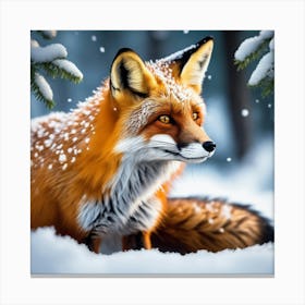 Fox In The Snow 8 Canvas Print