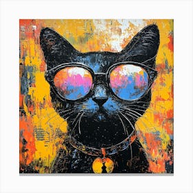 The Coolest Cat In Town 4 Canvas Print