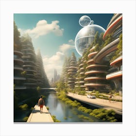 Futuristic Cityscape 232 Canvas Print