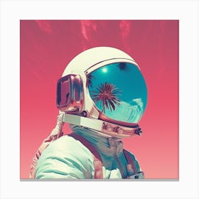 Risograph Style Surreal Astronaut Print 3 Canvas Print