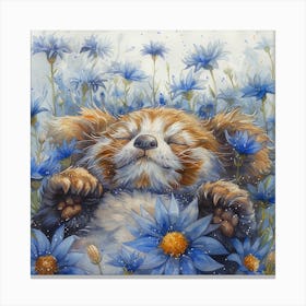 Lena1987 Cute Newborn Panda In Flowers Blue White Grey Colour 1eec5a77 3a98 40a1 8b32 F3d250929df1 3 Canvas Print