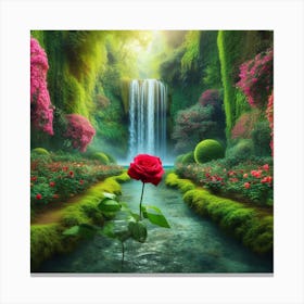 Red Loney Rose2 Canvas Print