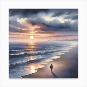 Sunset On The Beach Dreamscape Canvas Print
