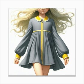 Girl With Long Hair 12 Canvas Print