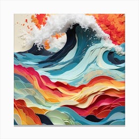 Paper Ocean Wave Canvas Print