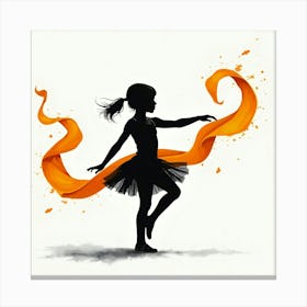 Silhouette Of A Dancer Canvas Print