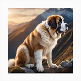 St Bernard Dog 85 Canvas Print