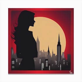 Silhouette Of A Woman Canvas Print