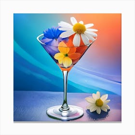 Flowers In A Martini Canvas Print