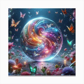 Sphere Of Butterflies Canvas Print