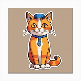 Cat In A Hat Canvas Print