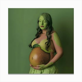 Avocado Pregnant Woman Canvas Print