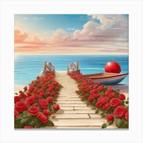 Red Roses on Valentine'S Day Canvas Print