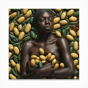 Woman Surrounded By Seeds Canvas Print