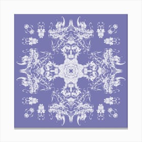 Pastel Dragon Head Pattern Lilac And White Canvas Print