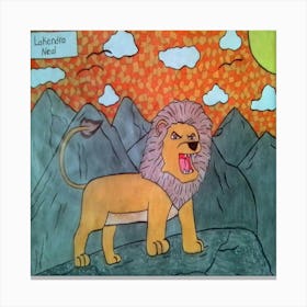 Lion Roaring  Canvas Print