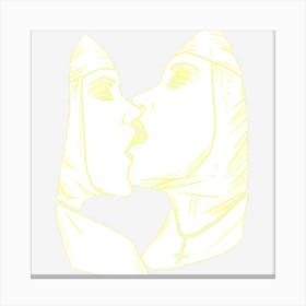 Hot Sexy Lesbian Kiss Nun Bondage Satanic Bdsm Canvas Print