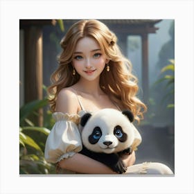 Panda Girl 5 Canvas Print