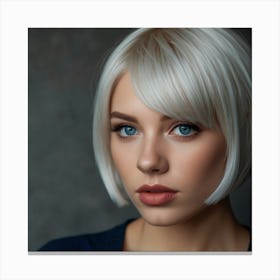 Portrait Of Young Woman With Blonde Hair Canvas Print