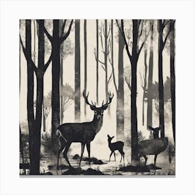 Deer In The Woods 12 Canvas Print